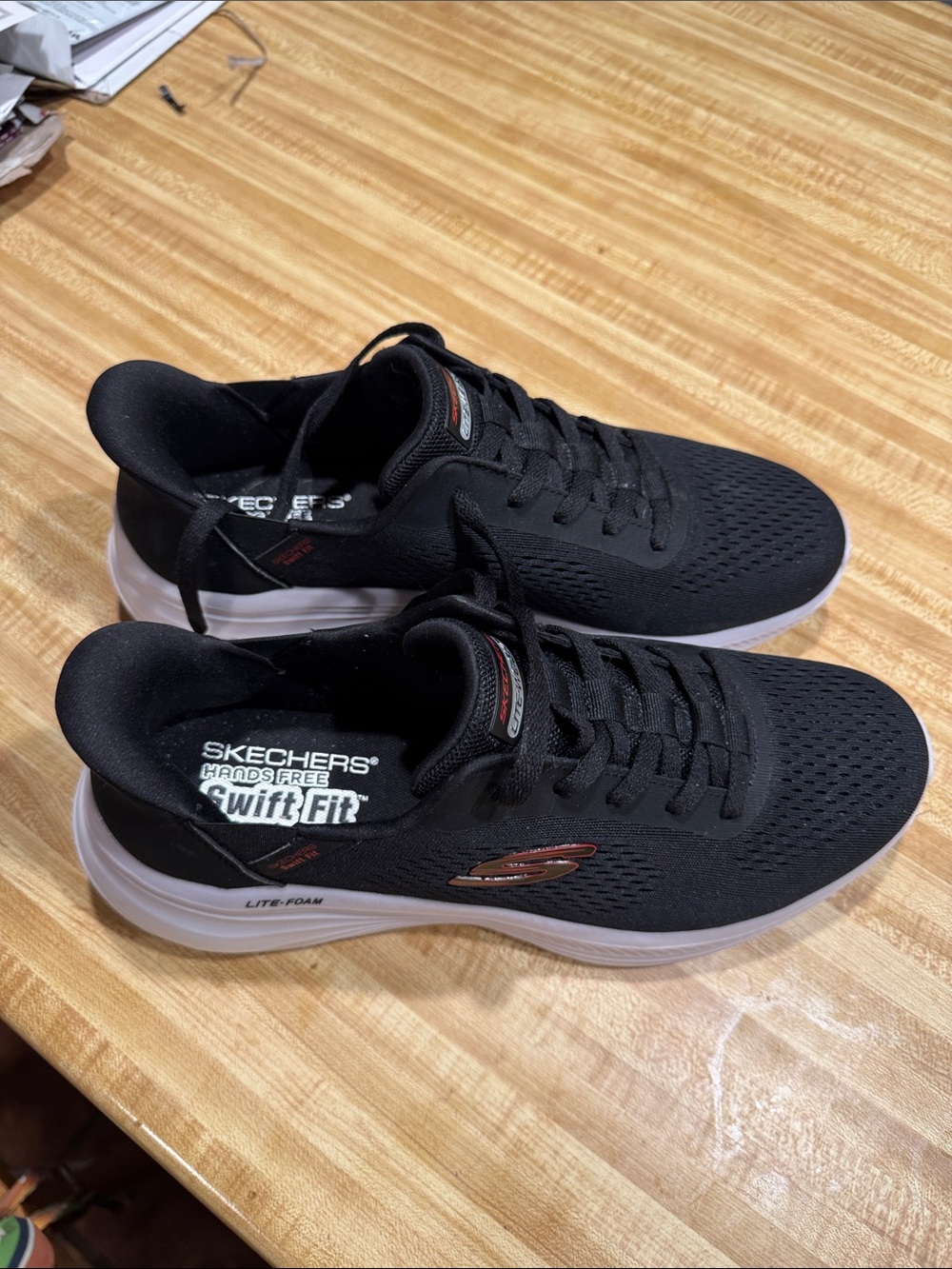 Skechers Black and White SwiftFit Lace-Up Sneakers
